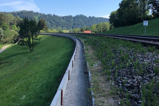 Streckenabschnitt in Oberstaufen